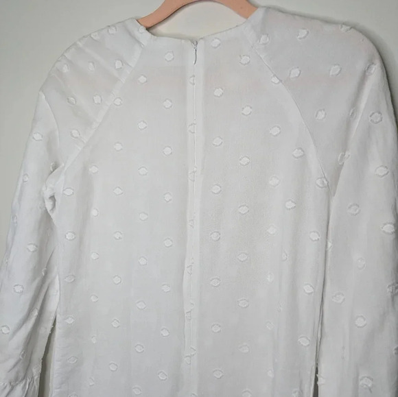 Olivia Joffrey Swiss Dot Maxi Dress Poet Sleeve White Size Small Cotton - Picture 8 of 10